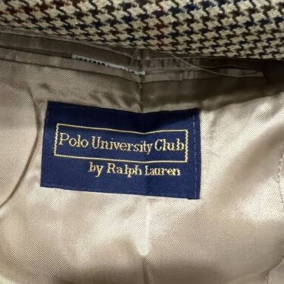 VINT Polo Ralph Lauren Blazer Silk Wool Made In Canada Ticket Pocket 41R Brown - Picture 6 of 9